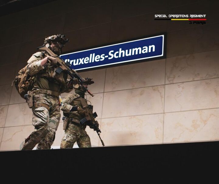POTD: Next Stop Brussels–Schuman – Belgian Paratroopers Go Underground