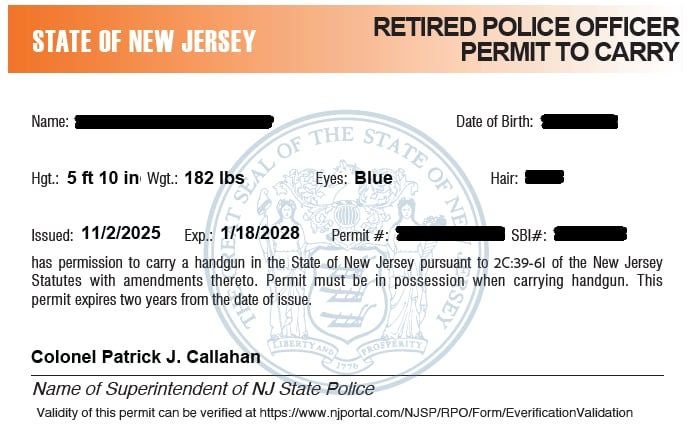 New Jersey State Police Sued Over Retired Officer Carry Permit Records