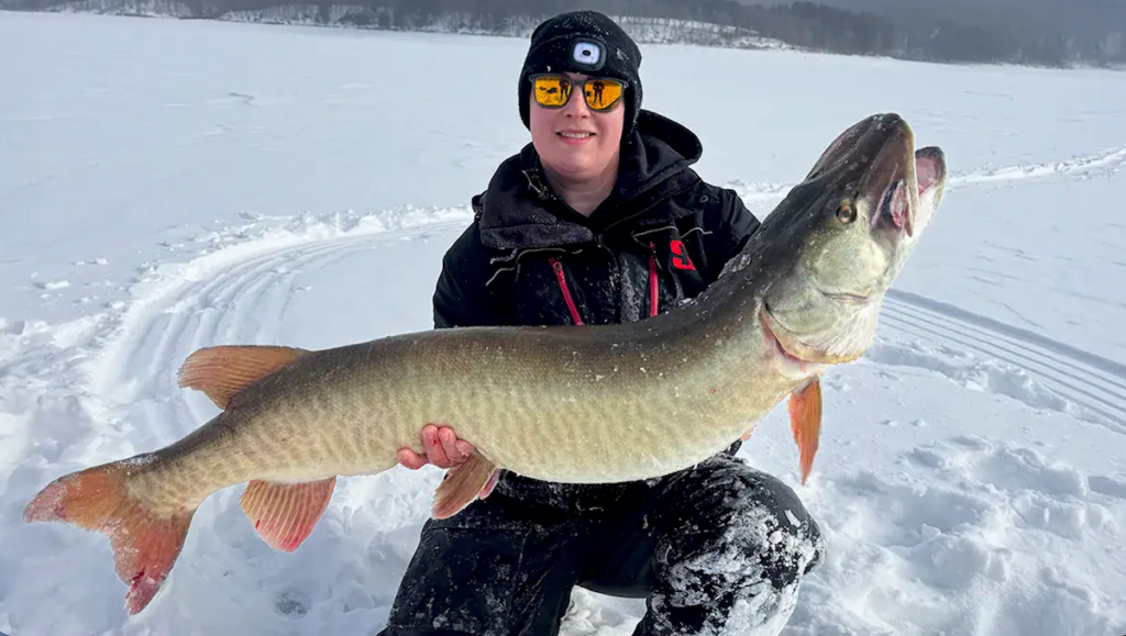 Pennsylvania Angler Lands Giant 52-Inch Muskie Through the Ice