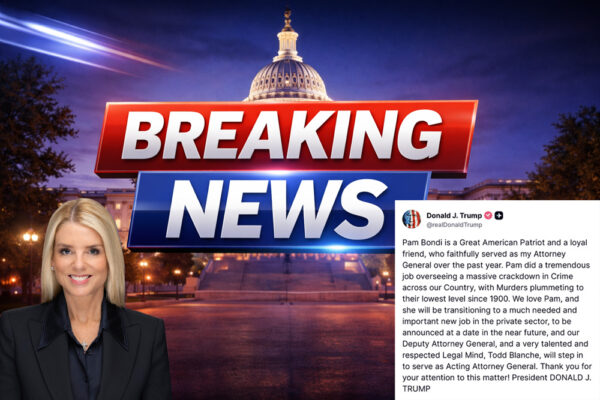 Trump Ousts Pam Bondi as AG, Todd Blanche Takes Over Amid Epstein Fallout
