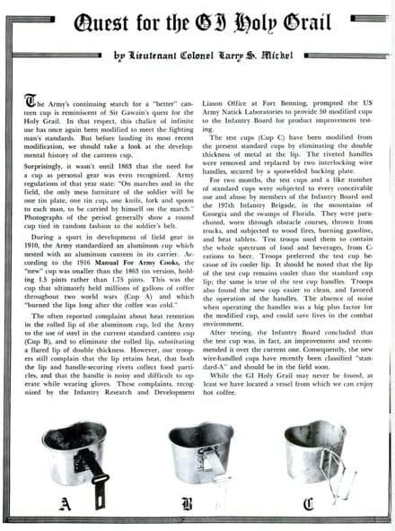 “Quest for the GI Holy Grail” Infantry, 1972